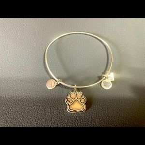 Alex and Ani Adjustable bangle, Dog paw charm.